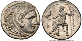 MACEDONIAN KINGDOM. Alexander III the Great (336-323 BC). AR tetradrachm (26mm, 17.13 gm, 2h). NGC Choice AU S 5/5 - 4/5. Late lifetime-early posthumo...