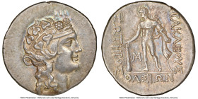 THRACIAN ISLANDS. Thasos. Ca. 2nd-1st centuries BC. AR tetradrachm (30mm, 16.67 gm, 10h). NGC Choice AU S 5/5 - 4/5. Ca. 148-90/80 BC. Head of Dionysu...