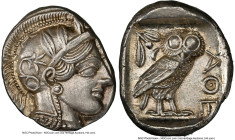 ATTICA. Athens. Ca. 440-404 BC. AR tetradrachm (26mm, 17.18 gm, 1h). NGC Choice AU S 5/5 - 4/5. Mid-mass coinage issue. Head of Athena right, wearing ...