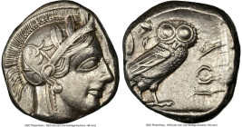 ATTICA. Athens. Ca. 440-404 BC. AR tetradrachm (23mm, 17.15 gm, 7h). NGC Choice XF 4/5 - 3/5, Full Crest. Mid-mass coinage issue. Head of Athena right...