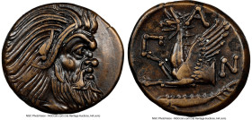 CIMMERIAN BOSPORUS. Panticapaeum. Ca. 4th Century BC. AE (21mm, 7.02 gm, 11h). NGC Choice XF 5/5 - 5/5, Fine Style. Head of bearded Pan right / Π-A-N,...