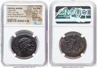 PONTUS. Amisus. Ca. 85-65 BC. AE (31mm, 18.13 gm, 1h). NGC Choice XF S 4/5 - 5/5, adjusted flan. Head of Athena right, wearing triple-crested Attic he...