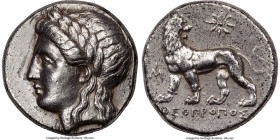 IONIA. Miletus. Ca. 4th-3rd centuries BC. AR tetradrachm (23mm, 15.28 gm, 12h). NGC Choice XF 4/5 - 2/5, Fine Style, brushed, die shift. Theopropus, m...