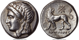 IONIA. Miletus. Ca. 4th-3rd centuries BC. AR tetradrachm (23mm, 15.04 gm, 11h). NGC XF 5/5 - 3/5, Fine Style, brushed. Demainus, magistrate. Laureate ...