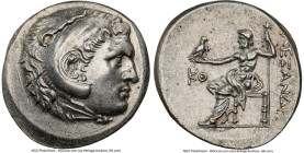 PAMPHYLIA. Perga. Ca. 221-188 BC. AR tetradrachm (31mm, 16.69 gm, 1h). NGC Choice AU 4/5 - 4/5, Fine Style. Late posthumous issue in the name and type...
