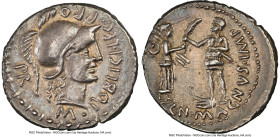 Cnaeus Pompeius Junior (46-45 BC). AR denarius (19mm, 3.94 gm, 5h). NGC Choice VF S 5/5 - 4/5. Uncertain mint in Spain (Corduba), summer 46 BC-spring ...