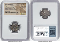 Augustus (27 BC-AD 14). AR denarius (19mm, 3.78 gm, 4h). NGC Choice XF 4/5 - 2/5. Spanish mint, perhaps Emerita, ca. 19 BC. CAESAR-AVGVSTVS, bare head...