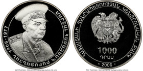 Republic silver Proof "Babajanyan" 1000 Dram 2006 PR69 Ultra Cameo NGC, KM128. Mintage: 500. Struck to commemorate the 100th anniversary of the birth ...