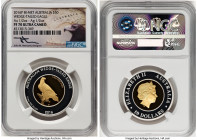 Elizabeth II bi-metallic silver & gold Proof "Wedge-Tailed Eagle" 50 Dollars 2016-P PR70 Ultra Cameo NGC, Perth mint. Mintage: 750. Accompanied by ori...