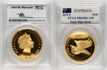 Elizabeth II gold Proof High Relief "Wedge-Tailed Eagle" 200 Dollars (2 oz) 2015-P PR69 Deep Cameo PCGS, Perth mint. HID09801242017 © 2024 Heritage Au...