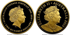 Elizabeth II gold Proof "Australian Portrait Coinage" 200 Dollars (2 oz) 2019 PR70 Ultra Cameo NGC, Mintage: 100. HID09801242017 © 2024 Heritage Aucti...