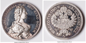 Second Republic silver Proof "Maria Theresa" Medal (5 oz) 1780-Dated (1986) UNC, Vienna mint. Mintage: 2,500. 65mm. HID09801242017 © 2024 Heritage Auc...