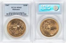 Elizabeth II gold "Adoption of New Constitution" 100 Dollars 1967 MS65 PCGS, KM14. HID09801242017 © 2024 Heritage Auctions | All Rights Reserved www.H...