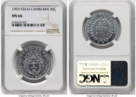 Norodom Sihanouk aluminum Essai 50 Centimes 1953 MS66 NGC, KM-E11. HID09801242017 © 2024 Heritage Auctions | All Rights Reserved www.HA.com/TexasAucti...