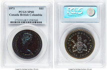 Elizabeth II 4-Piece Lot of Certified silver Specimen "British Columbia" Dollars 1971 SP68 PCGS, Royal Canadian mint, KM80. British Columbia HID098012...