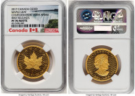 Elizabeth II gold Matte Proof "Canadian Confederation - 150th Anniversary" 200 Dollars (1 oz) 2017 PR70 NGC, Royal Canadian mint, KM-Unl. First Releas...