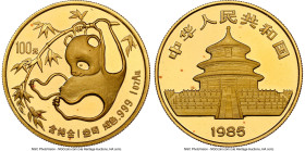 People's Republic gold "Panda" 100 Yuan (1 oz) 1985 MS67 NGC, KM118, PAN-22A. HID09801242017 © 2024 Heritage Auctions | All Rights Reserved www.HA.com...