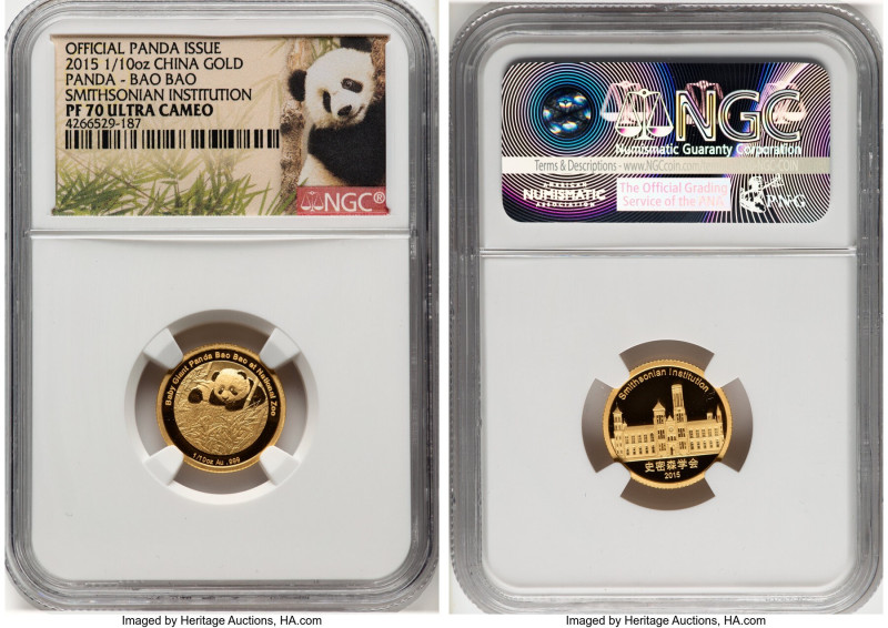 People's Republic gold Proof Panda "Smithsonian Institution - Bao Bao" 1/10 Ounc...