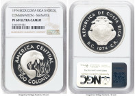 Republic Pair of Certified silver Proof "Conservation" Issues 1974-BCCR PR69 Ultra Cameo NGC, 1) "Manatee" 100 Colones 2) "Sea Turtle" 50 Colones HID0...