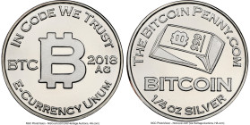 Bitcoin Penny Co. 3-Piece Lot of Certified silver Proof Tokens 2018 (1/4 oz) PR69 Ultra Cameo NGC, Doodle Series. Legends (2): In Code We Trust. HID09...