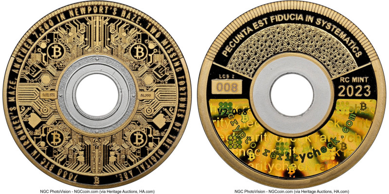 Rarity Check gilt silver Proof Unloaded (Unfunded) "Missing Fortunes" 0.01 Bitco...