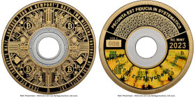 Rarity Check gilt silver Proof Unloaded (Unfunded) "Missing Fortunes" 0.01 Bitcoin (BTC) 2023 PR69 Ultra Cameo NGC, Ahonen-Unl. Mintage: 100. Serial #...