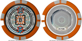 Satori plastic Loaded (Unredeemed) "Poker Chip - Orange" 0.001 Bitcoin (BTC) ND (2016) MS70 NGC, Ahonen-246. Serial #017109 (pre-fork). Type PF. 40mm....