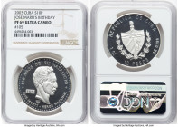 Republic silver Proof "Jose Marti's 150th Birthday" 10 Pesos (1 oz) 2003 PR69 Ultra Cameo NGC, Havana mint, KM789. Serial #105 on obverse. HID09801242...