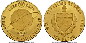 Republic gold "Soviet/Cuban Space Flight" 100 Pesos 1980 MS70 NGC, KM52. HID09801242017 © 2024 Heritage Auctions | All Rights Reserved www.HA.com/Texa...