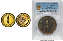 European Federation brass Proof Off-Metal Fantasy Issue 5 Europinos 1952-HM PR64 PCGS, cf. KM-X17 (there in silver). HID09801242017 © 2024 Heritage Au...