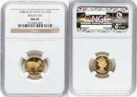 British Dependency. Elizabeth II gold "Manx" 1/10 Crown 1988 MS69 NGC, Pobjoy Mint mint, KM236. HID09801242017 © 2024 Heritage Auctions | All Rights R...