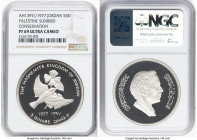 Hussein Pair of Certified silver Proof "Conversation" Issues AH 1397 / 1977 PR69 Ultra Cameo NGC, 1) "Palestine Sunbird" 3 Dinars 2) "Rhim Gazelle" 2-...