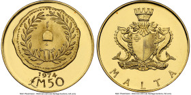 Republic gold 50 Pounds 1974 MS68 NGC, KM28. First Maltese coin. HID09801242017 © 2024 Heritage Auctions | All Rights Reserved www.HA.com/TexasAuction...