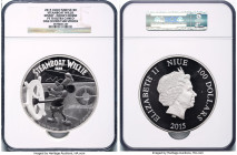 Elizabeth II silver Proof "Steamboat Willie" 100 Dollars (1 Kilo) 2015 PR70 Ultra Cameo NGC, Disney-Mickey Mouse series. One of First 500 Struck. HID0...