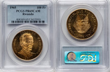 Republic gold Proof "4th Anniversary of Independence" 100 Francs 1965 PR65 Cameo PCGS, KM4. HID09801242017 © 2024 Heritage Auctions | All Rights Reser...