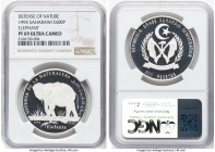 6-Piece Lot of Certified silver Proof "Elephant - Defense of Nature" Issues 1993 NGC, 1) Saharawi: Arab Democratic Republic 500 Pesestas 1993 PR69 Ult...