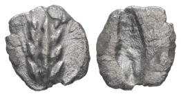 Lucania, Metapontion. AR Obol. 0.45 g - 10.25 mm. Circa 510-460 BC.