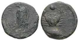 Sicily, Akragas. AE. 2.88 g - 16.48 mm. Circa 415-406 BC.