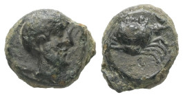 Sicily, Motya. AE Onkia. 1.98 g - 12.06 mm. Circa 400-397 BC.