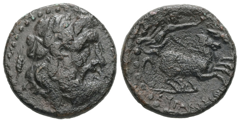 Sicily, Syracuse. AE. 6.45 g - 21.63 mm. Roman rule, after 212 BC.