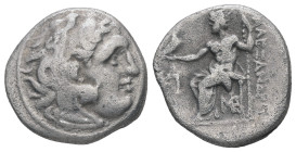 Kings of Macedon, Alexander III 'the Great', 336-323 BC. AR Drachm. 3.95 g - 17.35 mm. Lampsakos mint.