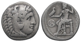 Kings of Macedon, Demetrios I Poliorketes, 306-283 BC. AR Drachm. 3.94 g - 18.33 mm. Miletos, in the name and types of Alexander III.