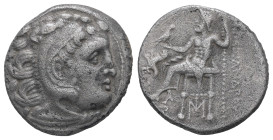 Kings of Thrace (Macedonian). Lysimachos, 305-281 BC. AR Drachm. 3.90 g - 17.74 mm. In the name of Alexander III of Macedon