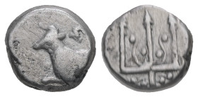 Thrace, Byzantion. AR Hemidrachm. 1.54 g - 10.27 mm. Circa 387/6-340 BC.
