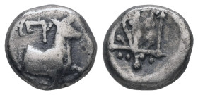 Thrace, Byzantion. AR Hemidrachm. 1.78 g - 10.71 mm. Circa 387/6-340 BC.