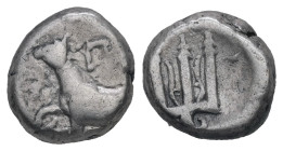 Thrace, Byzantion. AR Hemidrachm. 1.84 g - 10.49 mm. Circa 387/6-340 BC.