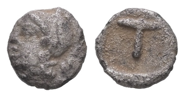Arkadia, Tegea. AR Tetartemorion. 0.17 g - 6.07 mm. Circa 423-400 BC.