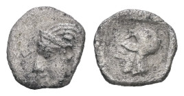 Asia Minor, Uncertain mint (Lampsakos?). AR Tetartemorion. 0.18 g - 7.11 mm. Circa 510-490 BC.