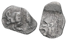 Mysia, Kyzikos. AR Obol. 0.63 g - 12.97 mm. 5th century BC.