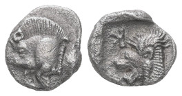 Mysia, Kyzikos. AR Obol. 0.72 g - 9.73 mm. 5th century BC.